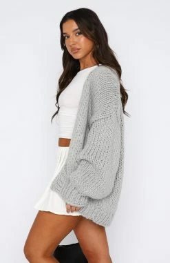 A Little Too Much Knit Cardigan Grey Marle -Outlet The Lounge Vibe Store 18.05.2329453