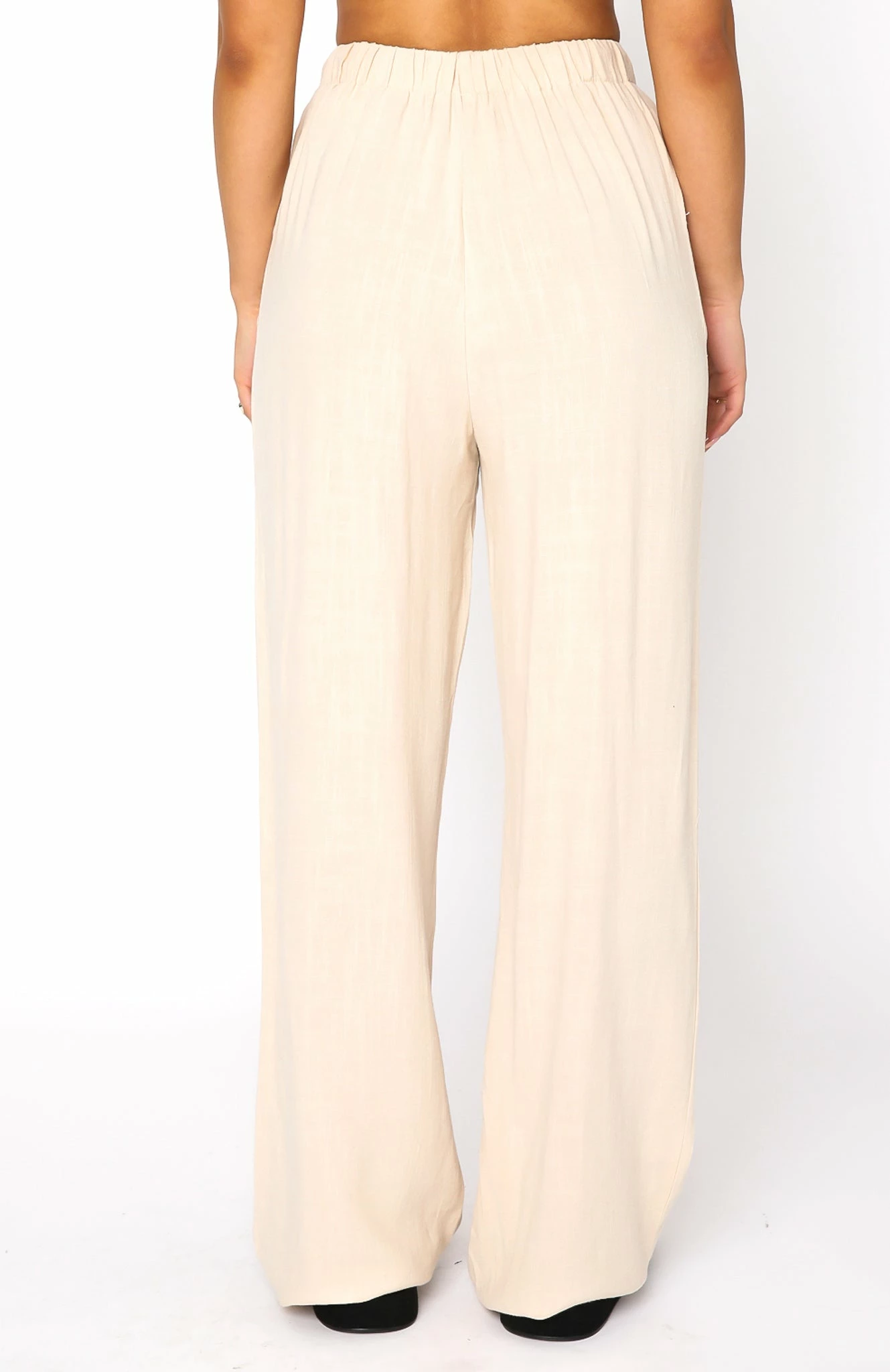 Live It Up Linen Pants Beige 4 Live It Up Linen Pants Beige - Image 4