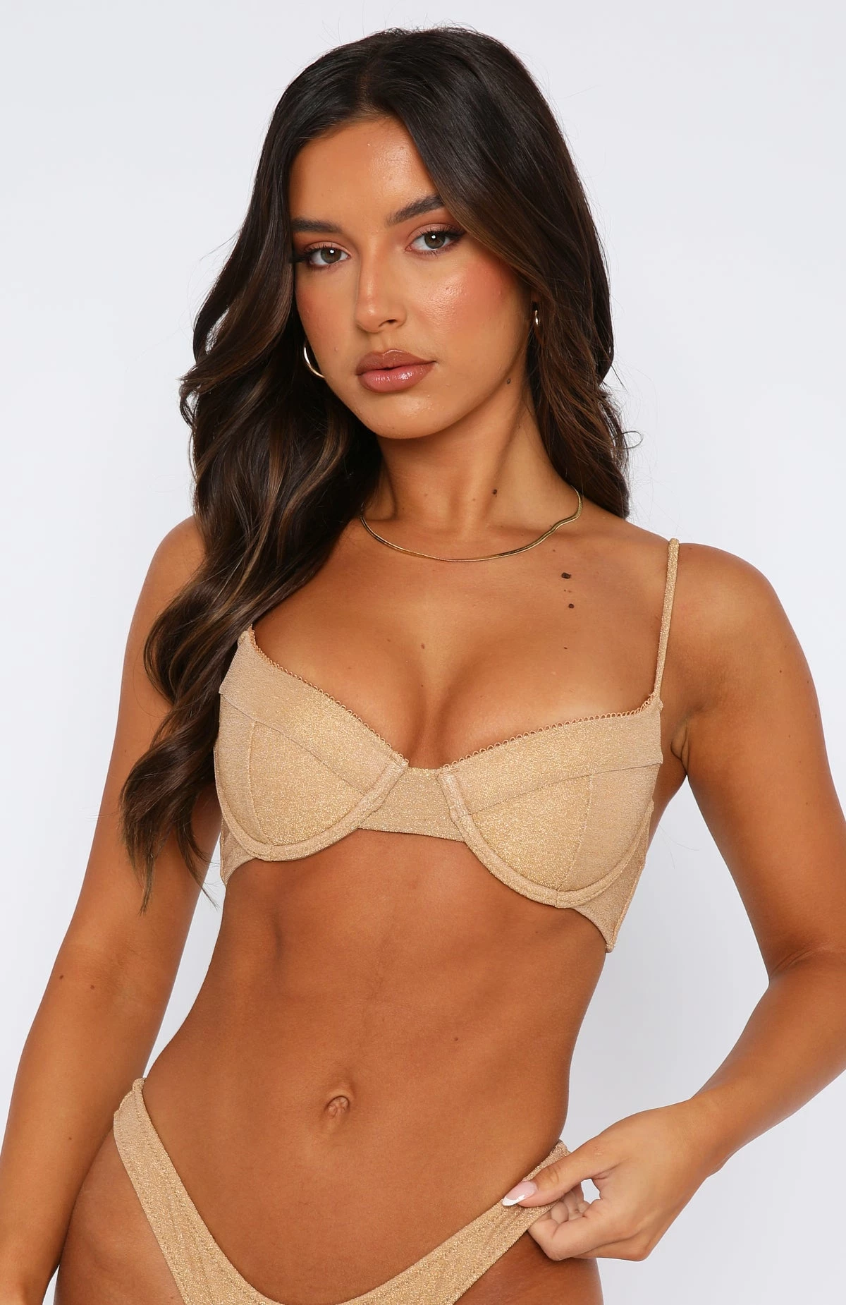 Split Underwire Bikini Top Gold 2 Split Underwire Bikini Top Gold - Image 2