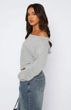 Cover Me Up Knit Sweater Grey Marle -Outlet The Lounge Vibe Store 18.08.2349526
