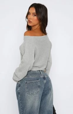 Cover Me Up Knit Sweater Grey Marle -Outlet The Lounge Vibe Store 18.08.2349531