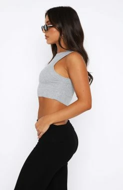 Over It Now Crop Grey Marle -Outlet The Lounge Vibe Store 18.08.2350080 1