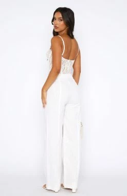 The Things You Are Linen Pants White -Outlet The Lounge Vibe Store 18.08.2350407