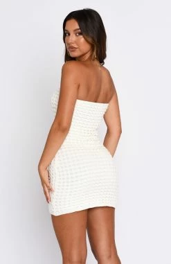 More Than I Should Crochet Mini Dress Off White -Outlet The Lounge Vibe Store 19.01.230256