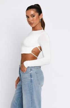 Sort It Out Long Sleeve Crop White -Outlet The Lounge Vibe Store 19.01.231079