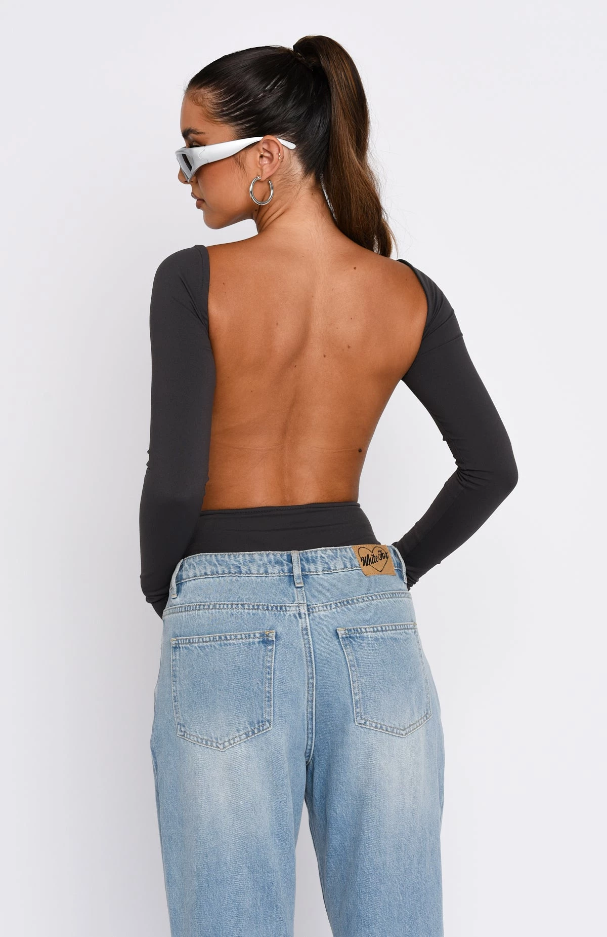 You've Got The Love Long Sleeve Bodysuit Charcoal 4 You've Got The Love Long Sleeve Bodysuit Charcoal - Image 4