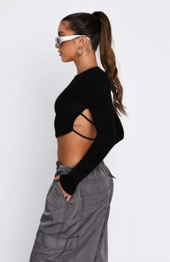 Sort It Out Long Sleeve Crop Black 6 Sort It Out Long Sleeve Crop Black -Outlet The Lounge Vibe Store 19.01.231123