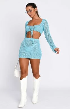 Give Me Something Crochet Mini Skirt Blue -Outlet The Lounge Vibe Store 19.01.231522 973c339f 2d14 44c8 8abc ea7768158475