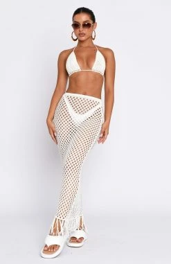 See Me Now Crochet Maxi Skirt Off White -Outlet The Lounge Vibe Store 19.01.231590