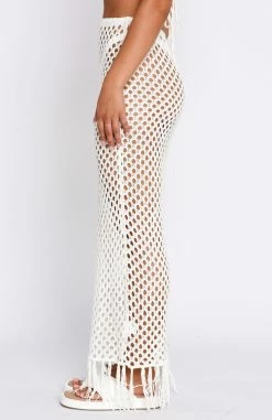 See Me Now Crochet Maxi Skirt Off White -Outlet The Lounge Vibe Store 19.01.231605