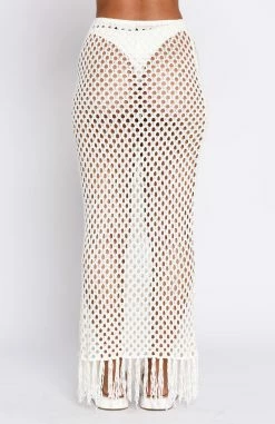 See Me Now Crochet Maxi Skirt Off White -Outlet The Lounge Vibe Store 19.01.231609