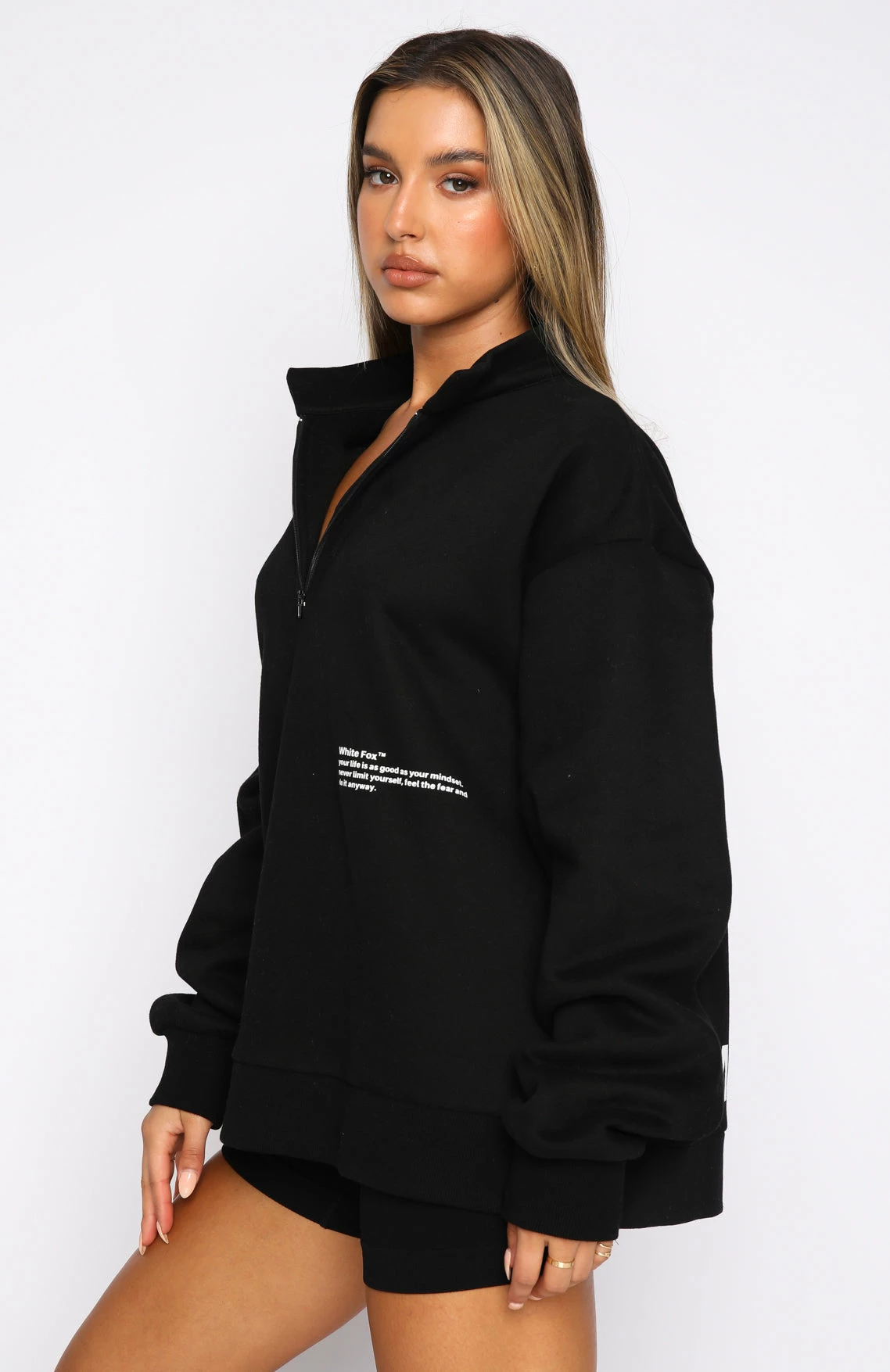 Caught Up With You Zip Front Sweater Black 3 Caught Up With You Zip Front Sweater Black - Image 3