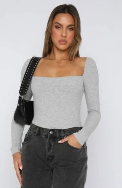Pretty Picture Long Sleeve Bodysuit Grey Marle 9 Pretty Picture Long Sleeve Bodysuit Grey Marle -Outlet The Lounge Vibe Store 20.07.23 240785