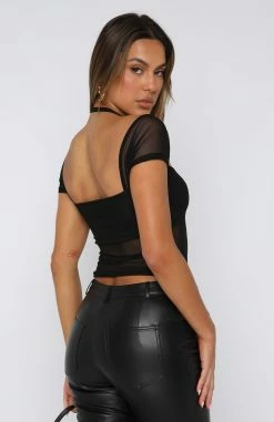 Without A Doubt Mesh Top Black -Outlet The Lounge Vibe Store 20.07.23 241702