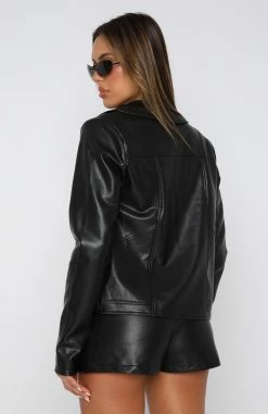 Reminds Me Of You PU Jacket Black -Outlet The Lounge Vibe Store 20.07.23 242041