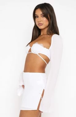 Level Up Long Sleeve Crop White -Outlet The Lounge Vibe Store 21.07.22 1582