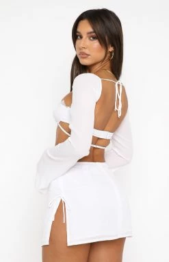 Level Up Long Sleeve Crop White -Outlet The Lounge Vibe Store 21.07.22 1588