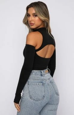 Losing Touch Long Sleeve Bodysuit Black -Outlet The Lounge Vibe Store 21.10.21 442