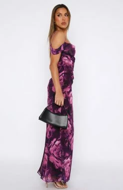 See The Vision Maxi Dress Purple Floral -Outlet The Lounge Vibe Store 22.06.2334053