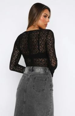 Later Than Usual Lace Bodysuit Black -Outlet The Lounge Vibe Store 22.06.2334163