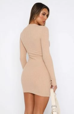 No Option Long Sleeve Mini Dress Beige 9 No Option Long Sleeve Mini Dress Beige -Outlet The Lounge Vibe Store 22.06.2334489