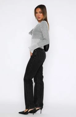 Right Here Right Now High Rise Slim Leg Jeans Washed Black -Outlet The Lounge Vibe Store 22.06.2334945