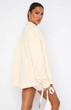Love Me First Oversized Shirt Cream -Outlet The Lounge Vibe Store 22.06.2335512