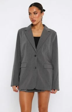 The Way To Go Oversized Blazer Charcoal -Outlet The Lounge Vibe Store 22.06.2335566