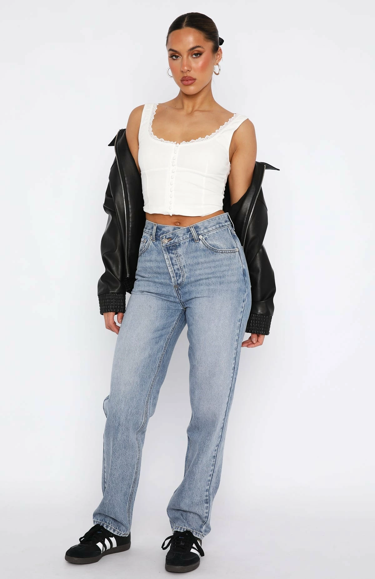 Right Here Right Now High Rise Slim Leg Jeans Mid Blue 2 Right Here Right Now High Rise Slim Leg Jeans Mid Blue - Image 2