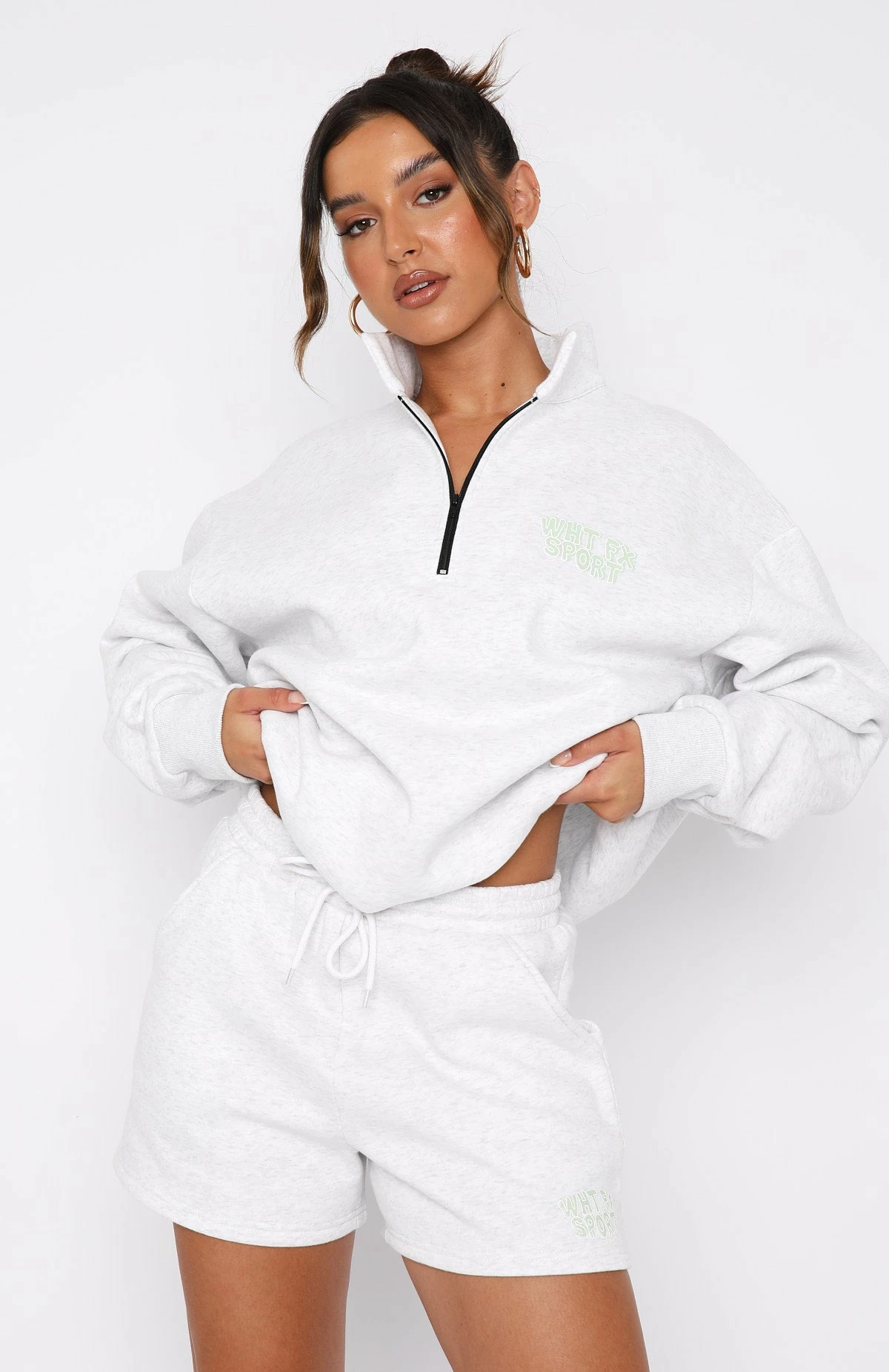 Sport Series Zip Front Sweater Grey Marle 2 Sport Series Zip Front Sweater Grey Marle - Image 2