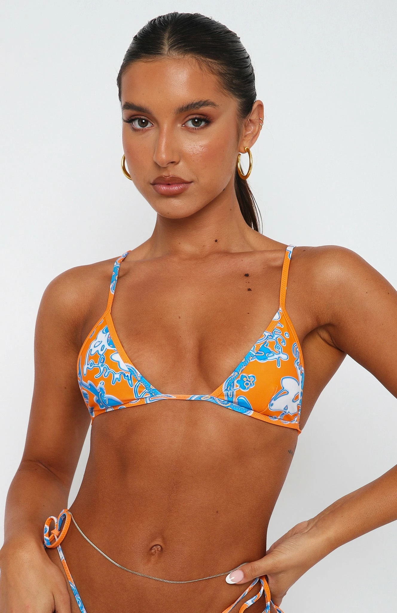 Take Notice Bikini Top Orange Floral Melt 2 Take Notice Bikini Top Orange Floral Melt - Image 2