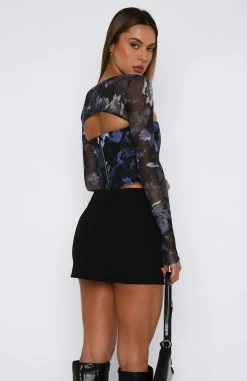 Notice Me Long Sleeve Bustier Navy Floral -Outlet The Lounge Vibe Store 24.04.2326624
