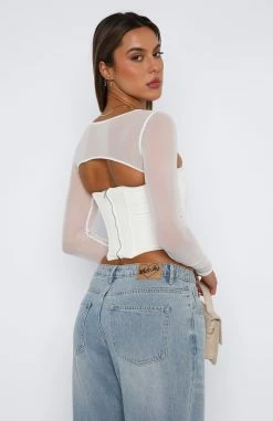 Notice Me Long Sleeve Bustier White -Outlet The Lounge Vibe Store 24.04.2326798