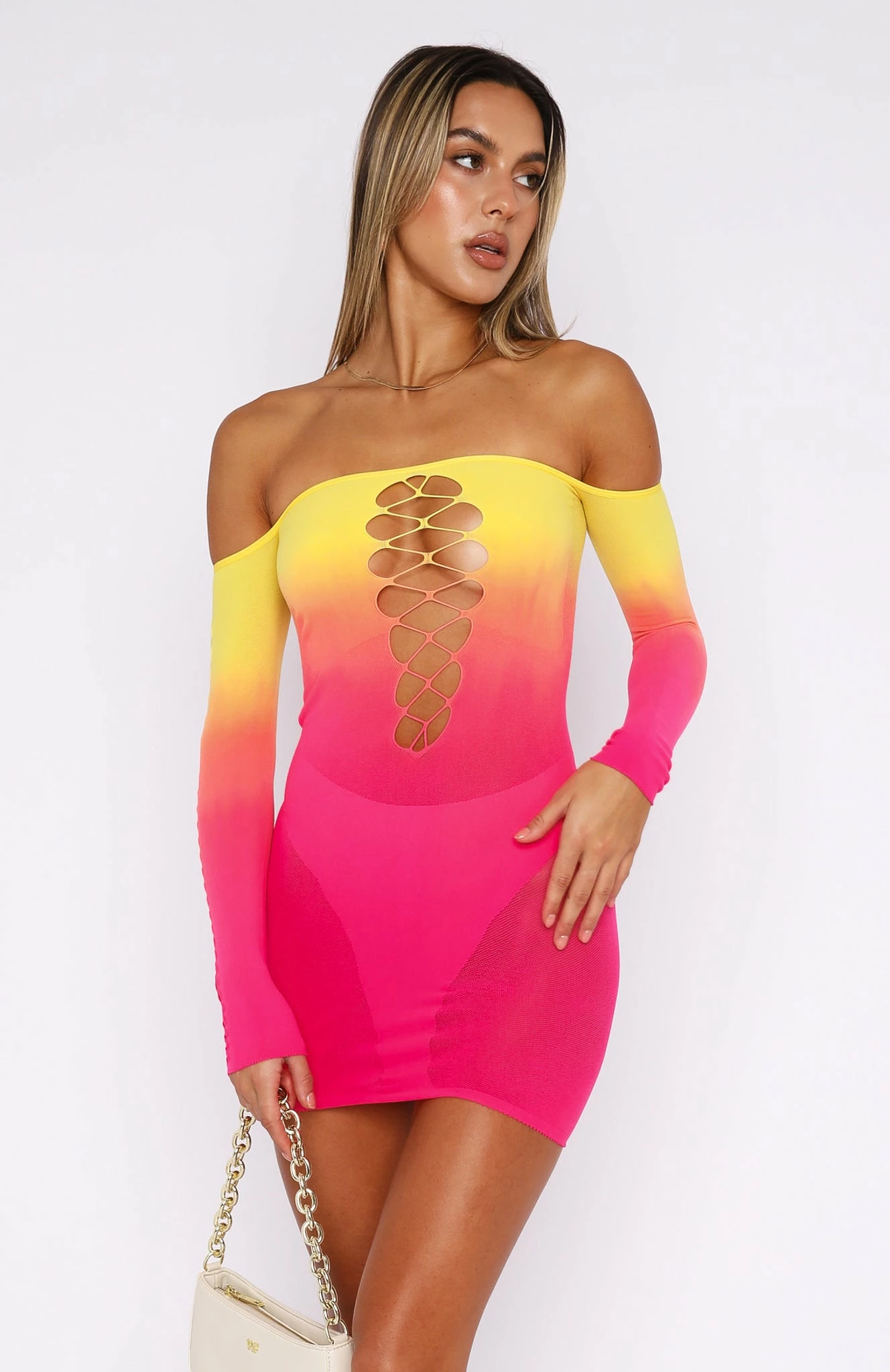 Hate To Say Long Sleeve Mini Dress Sunset Gradient 2 Hate To Say Long Sleeve Mini Dress Sunset Gradient - Image 2
