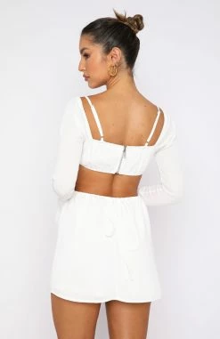 Please Hold Long Sleeve Mini Dress White 10 Please Hold Long Sleeve Mini Dress White -Outlet The Lounge Vibe Store 26.05.22 390