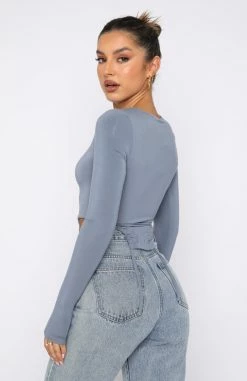 Spring Fresh Long Sleeve Top Steel 7 Spring Fresh Long Sleeve Top Steel -Outlet The Lounge Vibe Store 26.05.22 844