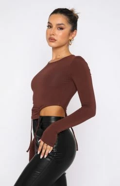 Spring Fresh Long Sleeve Top Chocolate -Outlet The Lounge Vibe Store 26.05.22 893