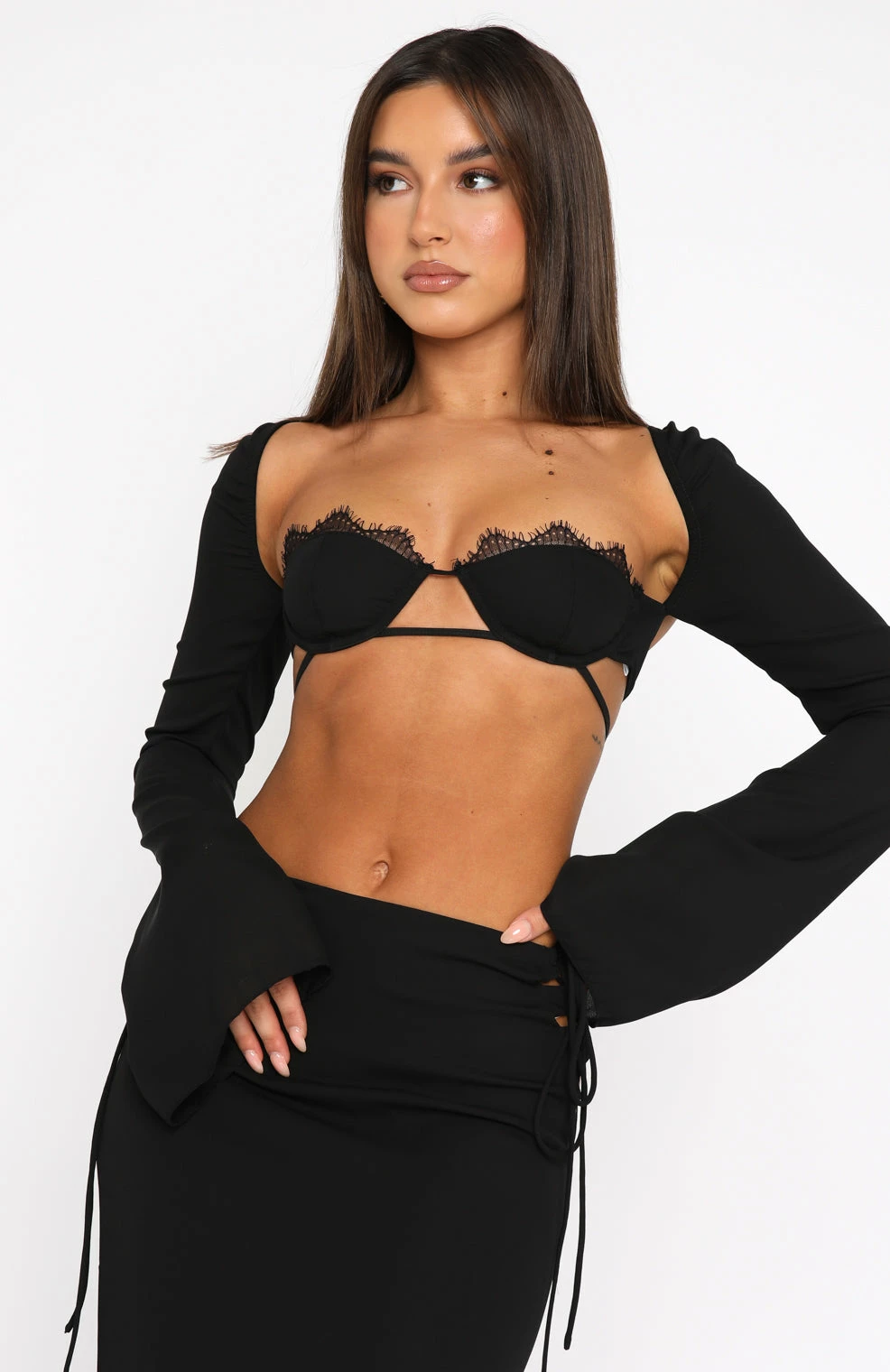 Level Up Long Sleeve Crop Black 2 Level Up Long Sleeve Crop Black - Image 2