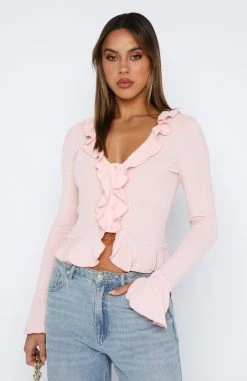 Feel My Love Long Sleeve Top Baby Pink -Outlet The Lounge Vibe Store 27.07.2342448