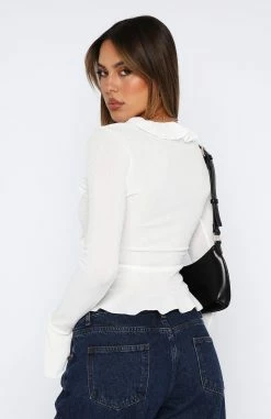 Feel My Love Long Sleeve Top White -Outlet The Lounge Vibe Store 27.07.2342483