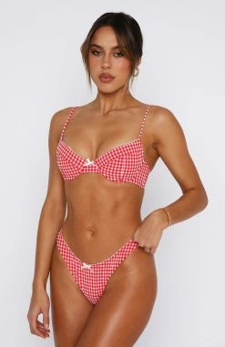 Beachside Bikini Top Red Gingham -Outlet The Lounge Vibe Store 27.07.2342665