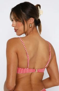 Beachside Bikini Top Red Gingham -Outlet The Lounge Vibe Store 27.07.2342675