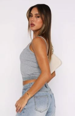 Make It A Date Ribbed Top Grey Marle -Outlet The Lounge Vibe Store 27.07.2343008