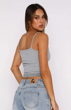 Make It A Date Ribbed Top Grey Marle -Outlet The Lounge Vibe Store 27.07.2343010
