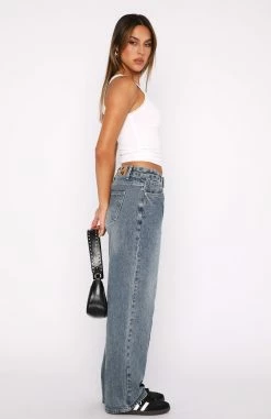 Bring The Style Low Rise Wide Leg Jeans Brown Blue Acid Wash -Outlet The Lounge Vibe Store 27.07.2343165