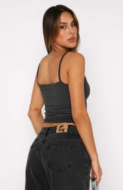 Make It A Date Ribbed Top Charcoal 7 Make It A Date Ribbed Top Charcoal -Outlet The Lounge Vibe Store 27.07.2343197