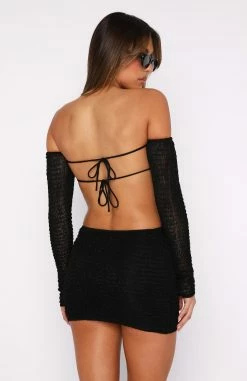 Summer's Over Long Sleeve Mini Dress Black -Outlet The Lounge Vibe Store 27.07.2343258