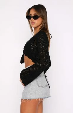 When You Know Long Sleeve Crochet Top Black 6 When You Know Long Sleeve Crochet Top Black -Outlet The Lounge Vibe Store 27.07.2343557