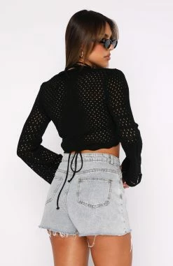 When You Know Long Sleeve Crochet Top Black 7 When You Know Long Sleeve Crochet Top Black -Outlet The Lounge Vibe Store 27.07.2343562