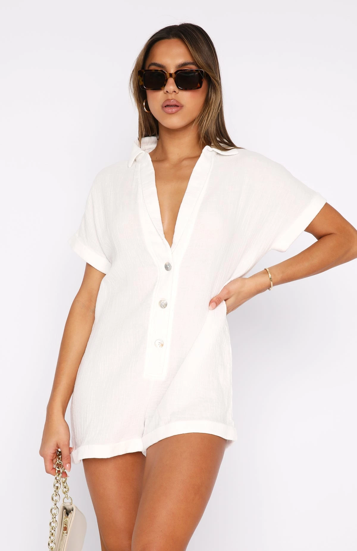 Higher Power Playsuit White 2 Higher Power Playsuit White - Image 2